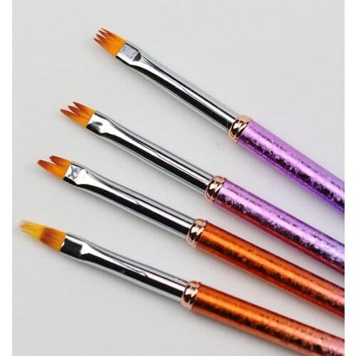 Color Metal Handle Gradient Painting Nail Brush Drawing UV Gel Pen Manicure Nail Art Brush Tool