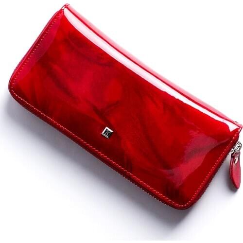 HH womens wallet Genuine Leather Female Purses Ladies Long Purse Handle Clutch Wallets for Phone Design Long Wristlet Clutch