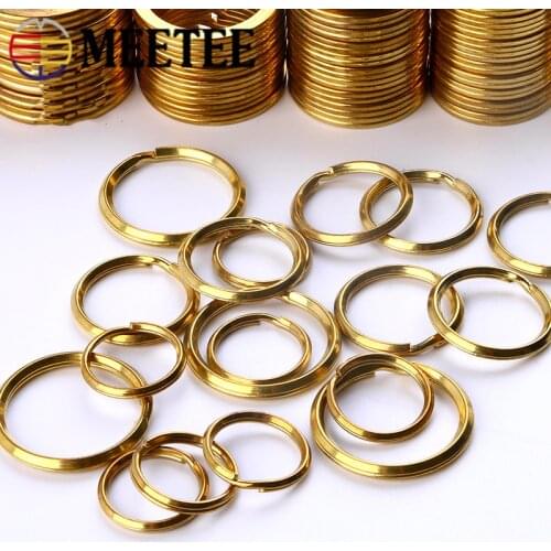 Meetee 10pcs 10-38mm Pure Brass O Ring Buckles Copper Keyring Pendant Hang Buckle DIY Car Keychain Jewelry Making Accessories