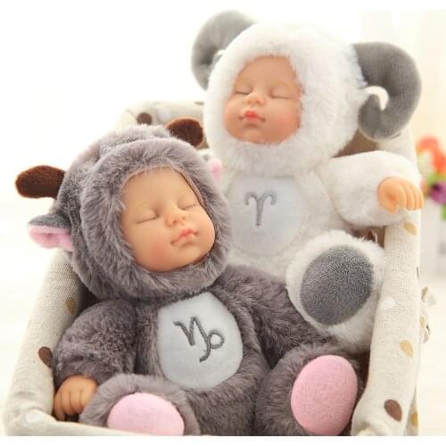 Cute Simulation Baby Plush Doll Baby Sleeping Playmate Stuffed Plush Toys Constellation Doll Kids Toys Children Gift Newborn