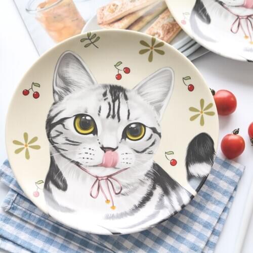 [MPK Pet Store] Cat Design Plate, great choice as a Christmas gift