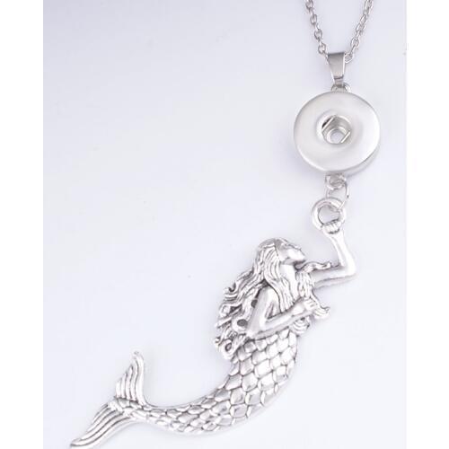 MY998 Mermaid girls 18mm snap button jewelry necklace & pendants DIY