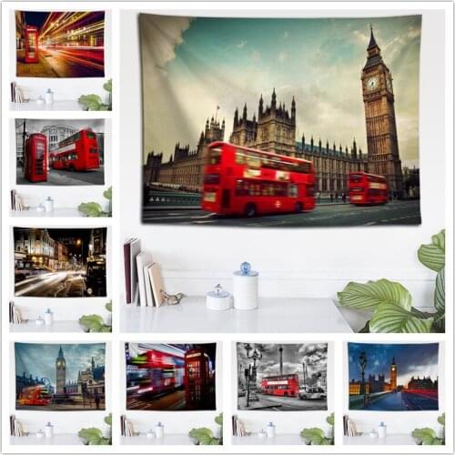 Custom London Street Wall Cloth Hanging Tapestry Wedding Party Gift Bedspread Beach Towel Yoga Picnic Mat 140X200cm