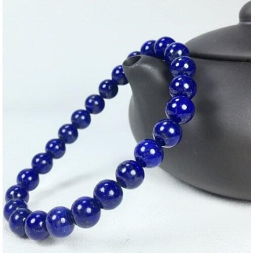 Natural Lapis lazuli beads Jade Bracelet Jewelry Lucky Exorcise evil spirit Auspicious Amulet Jade bracelet Fine Jewelry