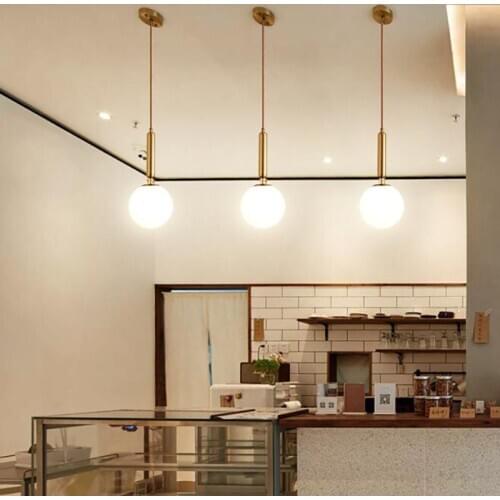 Nordic simplicity LED Pendant light Modern Glass Ball Hanging Lights Bedroom Diningroom Kitchen Hallway Decoration Pendant lamp