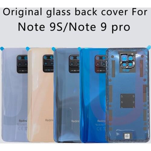 100% original glass back cover for Redmi Note9 Pro/Note 9S, battery back shell for xiaomi note9pro max housing-case replacement