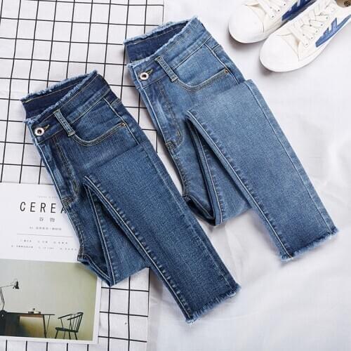 New Arrive Woman Jeans Skinny 2020 Vintage Blue High Waist Elastic Korean Fashion Denim Pencil Pant Female Spring Summer Jean