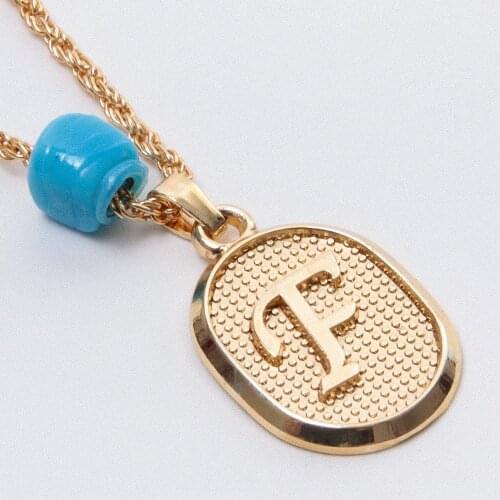 Plastic Beaded Twist Knot Letter Necklace
