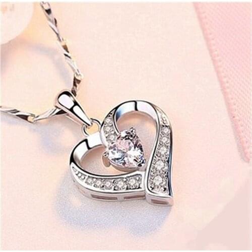 Luxury Crystal Zircon Heart Pendant Choker Necklace For Women Wedding Jewelry Gifts
