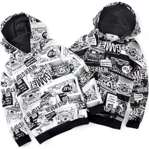 Children Hoodies 2021 Spring/Autumn Teenagers Boys Print Pattern Sweatshirts For Kids 6 8 10 12 17 Year Tops