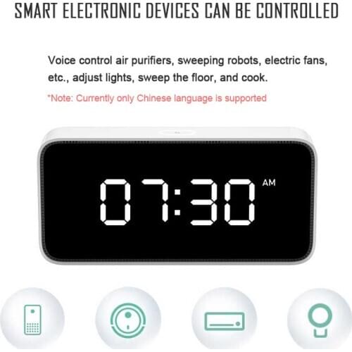 Xiaomi Xiaoai Smart Alarm Clock AI Voice Broadcast Clock ABS Desktop Clock Automatic Time Calibration Smart XiaoMi Home App
