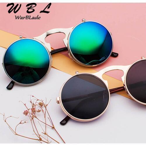 WarBLade Vintage Women Steampunk Sunglasses Round Designer Steam punk Metal Sunglass Men Retro Circle Sun Glass