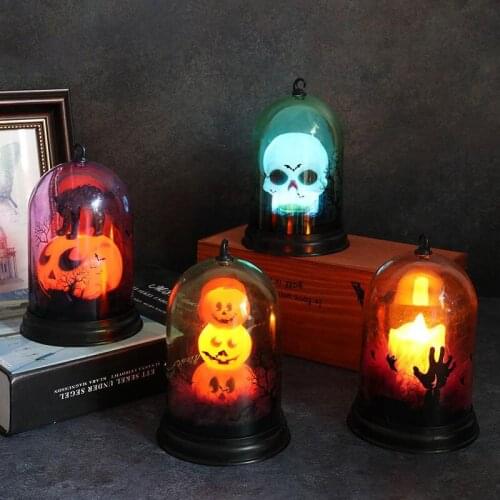 WAYLIKE 2021 New Halloween Decoration Props Pumpkin Lamp Led Light Skull Lamp Bar Ktv Tabletop Decoration Props