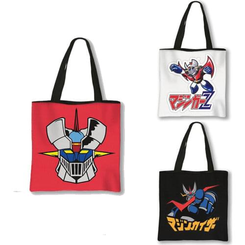 Kawaii Girl Print Women Handbag Girls Portable Storage Bag for Travel Ladies Canvas Shoulder Bags Casual Tote Shopping Bag