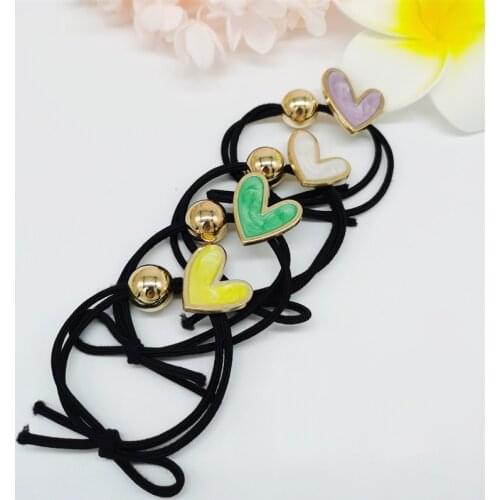 Heart-shaped Korea Women Hair Ropes Big Acrylic Elastic Rubber Bands for Girl Fashion Hair Accessories Wholesale Opaska 2021