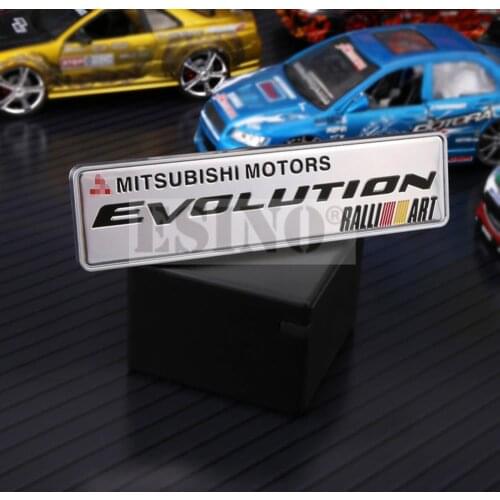 10 x Newest 3D Car Trunk Badge Emblem Ralliart Evolution for Mitsubishi Motors Adhesive Motocross Logo Car Styling Badge Decal
