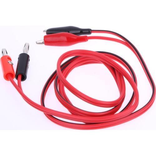 1 Pair Alligator Testing Cord Lead Clip Electrical Clamp to Banana Plug Test Leads for Multimeter Cable Leads Probe Test Tool