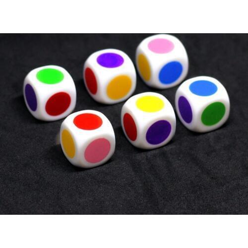 10 pcs/set 6 Sided Round Colour Dice Funny Puzzle Game Send Children 16 mm