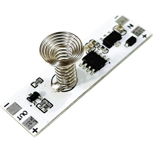 DC 12V Capacitive Touch Sensor Switch Coil Spring Switch LED Dimmer Control Switch 9-24V 30W 3A for Smart Home LED Light Strip