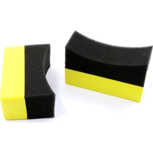2Pcs Tire Contour Dressing Applicator Pads Gloss Shine Color Polishing Sponge Wax Car Tires Washing Tool 9.5cm*6cm*3.7cm
