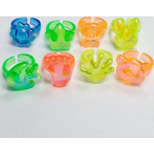 36 pc Mini Girls Kids Rings Assorted Fun Design for Vending Machine Bag Pinata Filler Novelty Birthday Party Favors Giveaways
