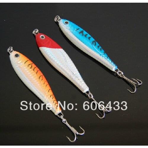 5x Fishing fish Lure Jigbait spoon Treble Hook Spinner baits 60g