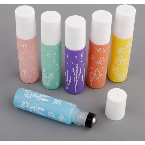 6pcs/lot Multicolor Metal & Gemstone roller bottle Mini oil bottles Empty Essential Oil Roll On Roller Ball bottle