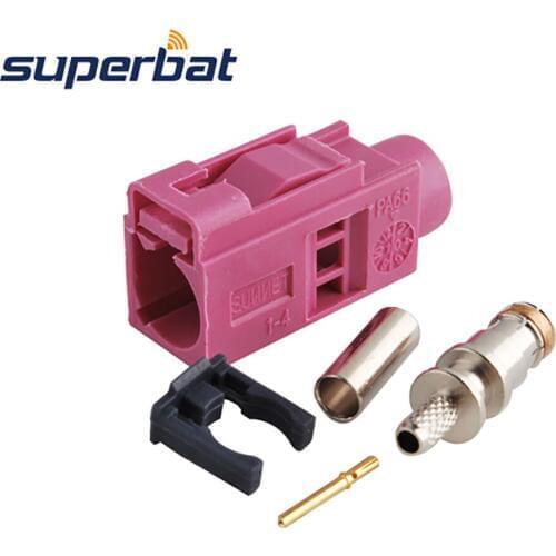 Superbat Antenna Connector Fakra Crimp Jack Key Code H Violet for GPS XM Direct for RG316 RG174 LMR100