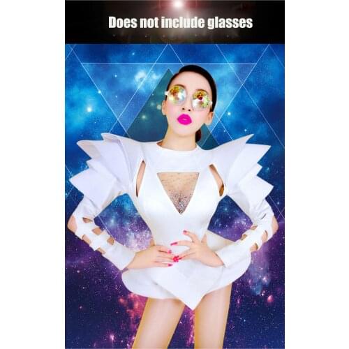Bodysuit women Bar dj dancers sexy atmosphere singer Europe and the United States rhinestone bodysuit dance jazz dance costumes