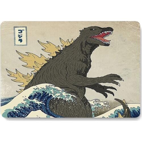 Retro The Great Wave Off Kanagawa Gojira Pattern Laptop Case For MacBook Air 13.3 Retina New Pro 15.4 inch Cover shell