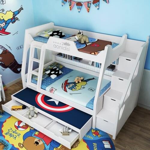 Boy and girl bed high and low bunk bed adult multifunctional bed