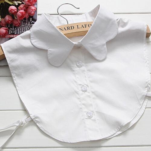 Elegant round neck cotton white false Collar Ladies 'Lace Shirt Ladies' Womens Style Fake Collar Shirt Crew Wavy Collar White