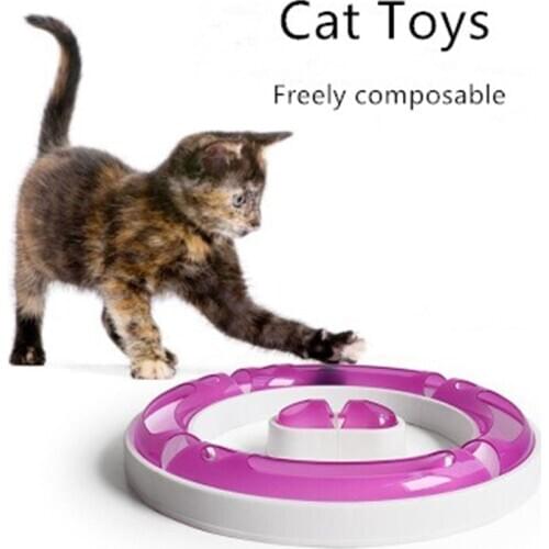 Pets Interactive Playing Toy For Cats Kittens Pet Cat Senses Training Toy Supplies Adjustable Pet Cat Track Ball Toys