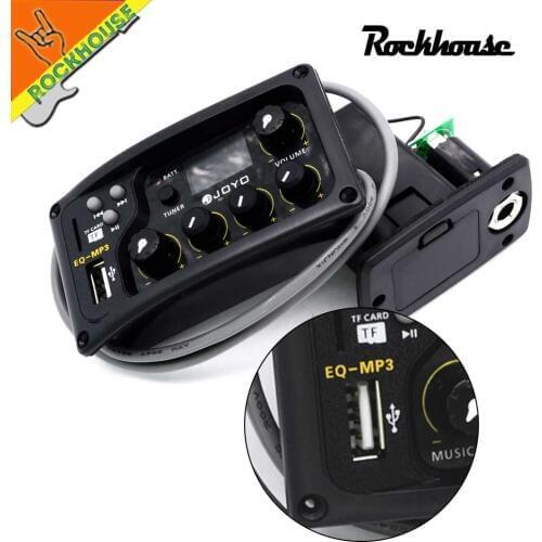 JOYO EQ-MP3 Acoutsic guitar Equalizer 3 Bands EQ Independent Music Volume control with Guitar tuner and TF card slot