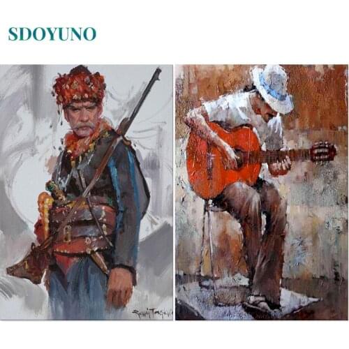 SDOYUNO 60x75cm DIY Oil Painting By Numbers Kits Figure Paint By Numbers On Canvas Frameless Digital Hand Painting Home Decor