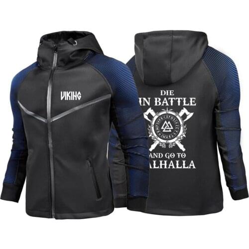 Summer Odin Viking Die In Battle And Go To Valhalla Streetwear Windbreaker Print Jacket Sport Leisure Zipper Punk Coats Hoodies