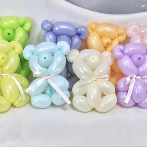 Macaron long shape balloons magic balloon 100pcs/lot kids toys Happy Birhtday party decoration Wedding Supplies