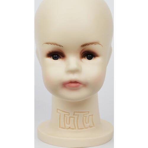 39 CM Unbreakable Realistic Plastic baby/kid mannequin dummy head for hat display manikin heads