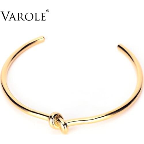 VAROLE Minimalist Knot Choker Necklace For Women Gold Color Necklaces Femme Fashion Jewelry Friends Gifts