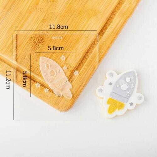 Cartoon Rocket Cloud Cookie Fondant Stamp Mold Litter Baby Shower Cookie Cutter Sugarcraft Embosser Birthday Party Decoration
