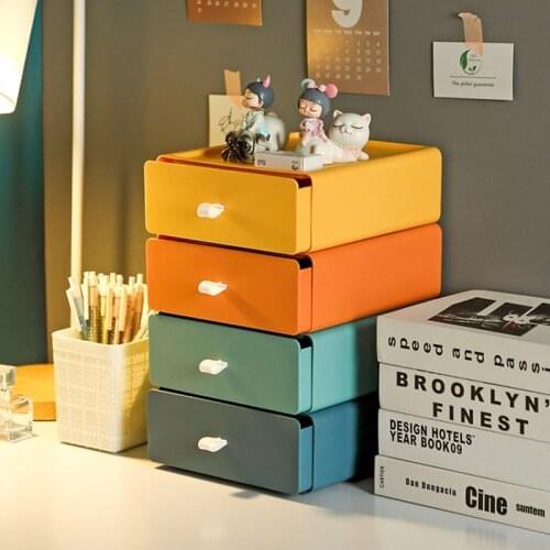 Desktop Storage Box Drawer Type Stationery Organizer Home Office Storage Desk Organization Office Supplies Desk Accessories