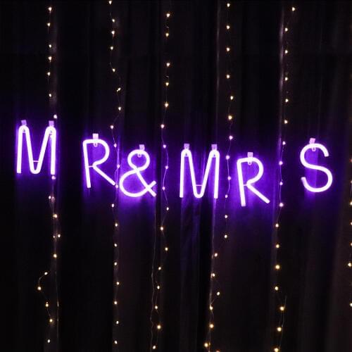 Purple Neon Letter Light LED Alphabet Neon Sign Decorative Light up Words for Wedding Christmas Birthday Party Home Shop Bar