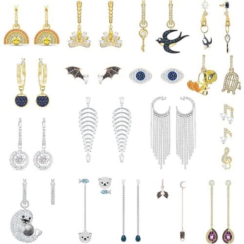 New Cute Little Bear Bat Swallow Crown Tassel Long Earrings For The Girl Birthday Present