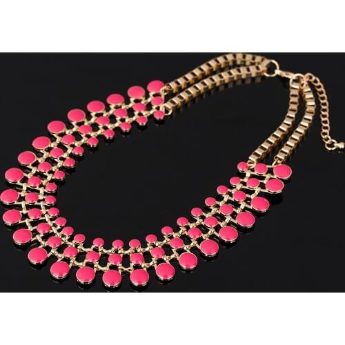 New Trendy Necklaces Pendants Link Chain Collar Long Plated Enamel Statement Bling & Fashion Necklace Women Jewelry N233