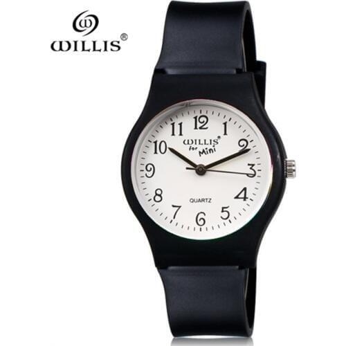 WILLIS New Fashion Simple Quartz Watch Waterproof Silicone Watch For Students Water Resistant Children Analog clock Wristwatch