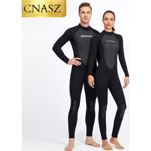 New 3MM Diving Suit Long-Sleeve One-Piece Couple Diving Suits to Keep Warm and Sunscreen Snorkeling Surfing Jellyfish Swimsuit