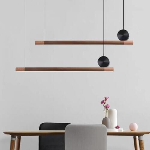 Postmodern minimalist LED Solid wood Pendant Lights Restaurant Living Room luster pendant lamp home decor Hanging Decor Fixtures