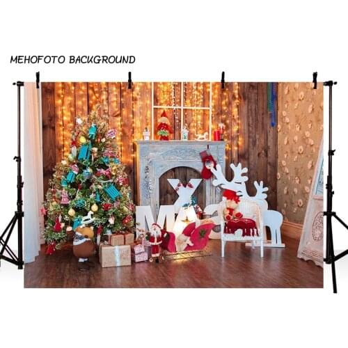 Christmas Background Fireplace Tree Winter Snow Window Backdrop Interior Baby Birthday Photography Background For Photo Studio