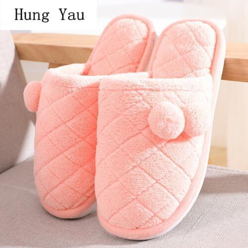 Women Slippers Flips Flops 2018 Winter Warm Shoes Woman Fashion Solid Platform Female Slides Non-slip Flat Indoor Comfortable