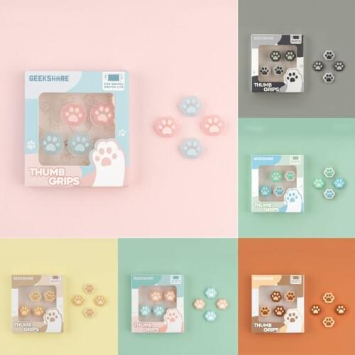 Shaped Cat Paw Thumb Grip Cap Joystick Silicone Protective Cover Controller Thumbstick Case For Nintendo Switch JoyCon NS Lite